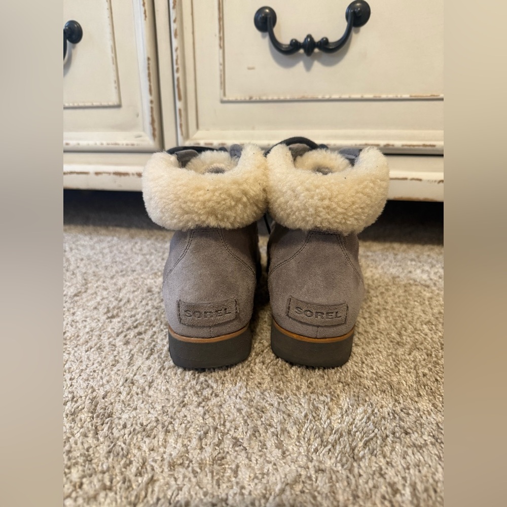 Sorel Harlow Lace Cozy Ankle Boot, Women's Size 9 Gray MSRP $170 - Picture 5 of 8